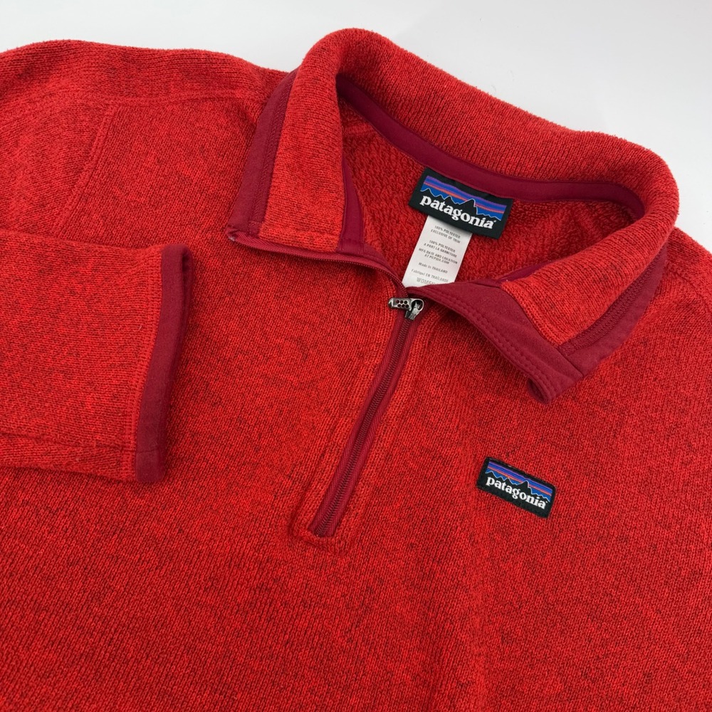 Patagonia Better Sweater Pullover Women Medium Red 1/4 Zip Fleece Hiking